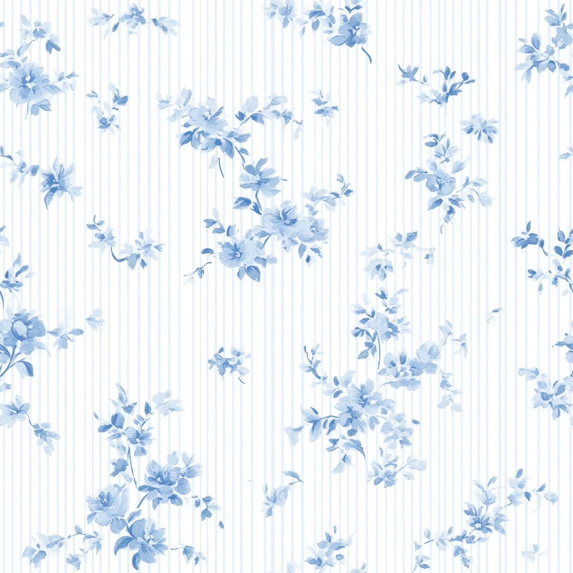 Blue floral pattern on a white background